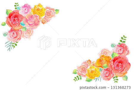 Watercolor illustration of a bouquet of roses 131368273
