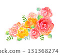 一束玫瑰的水彩插圖 131368274