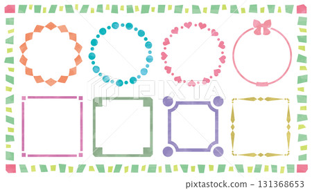 Simple frame set_Watercolor style Simple frame set_Watercolor style 131368653