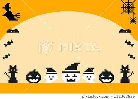 Halloween, pixel art illustration. 131368659
