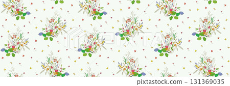 Seamless botanical herbarium pattern with delicate wildflowers Seamless botanical herbarium pattern with delicate wildflowers 131369035