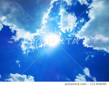Beautiful scenery of blue sky and white clouds Beautiful scenery of blue sky and white clouds 131369090