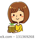 Illustration of a woman managing assets 131369268