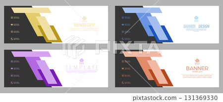 The layout of the banner, cover, poster, poster. A set of geometric style templates The layout of the banner, cover, poster, poster. A set of geometric style templates 131369330