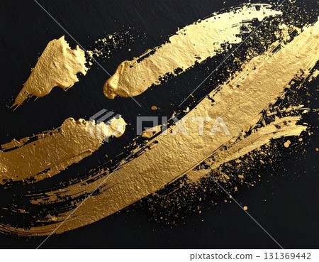 Japanese style gold leaf brush art luxury background texture 131369442
