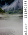 River mist spreading over the dam lake, Tenryu River, Yoshise Dam 131369463