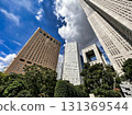 Shinjuku skyscrapers, blue sky and white clouds, daytime 131369544