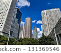 Shinjuku skyscrapers, blue sky and white clouds, daytime 131369546