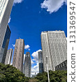 Shinjuku skyscrapers, blue sky and white clouds, daytime 131369547