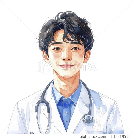 AI-generated image of a young male doctor 131369591