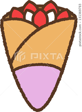 手繪單一圖示插圖食物縐 131369783