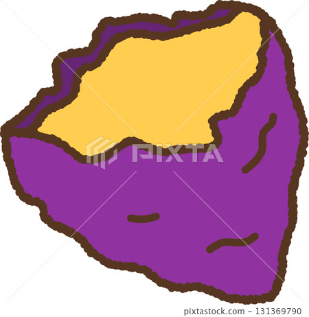 手繪單圖示插圖蔬菜地瓜切 手繪單圖示插圖蔬菜地瓜切 131369790