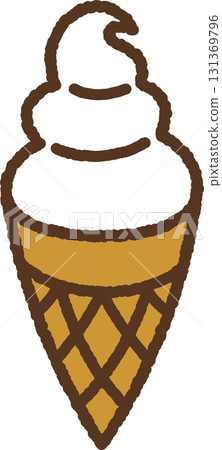 手繪單一圖示插圖食品軟冰淇淋 131369796