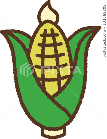 手繪單圖示插圖蔬菜玉米 131369808