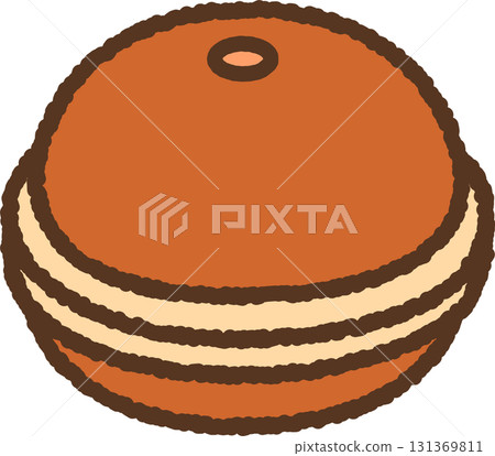 Hand-drawn single icon illustration Food Dorayaki Hand-drawn single icon illustration Food Dorayaki 131369811
