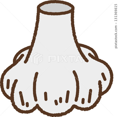 Hand-drawn single icon illustration Vegetables Garlic 131369815