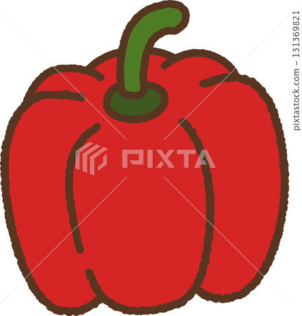 Hand-drawn single icon illustration Vegetables Paprika 131369821