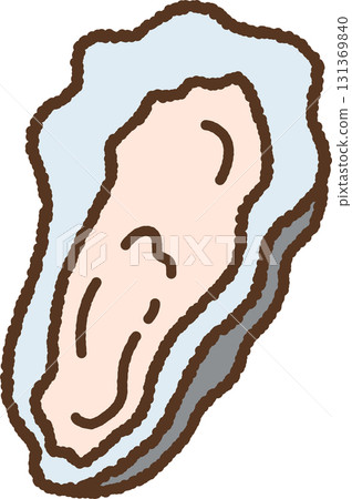 手繪單圖示插圖貝類牡蠣 131369840