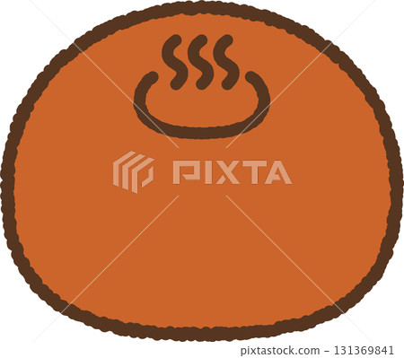 手繪單圖示插圖日式甜點溫泉饅頭 手繪單圖示插圖日式甜點溫泉饅頭 131369841