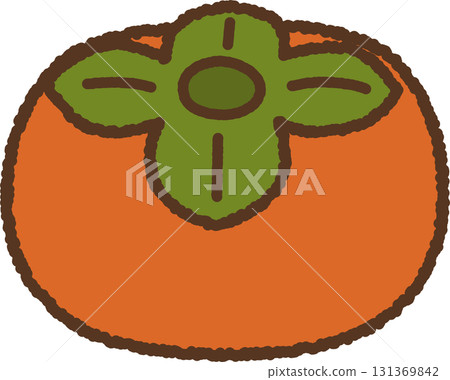 手繪單圖示插畫水果柿子 131369842