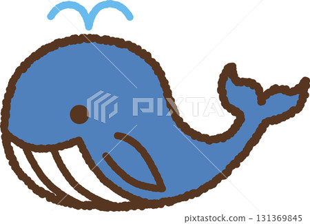 Hand-drawn single icon illustration Animal Whale 131369845