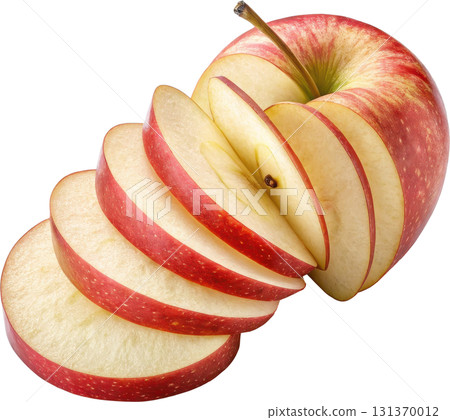 Close up of a freshly sliced red apple Close up of a freshly sliced red apple 131370012