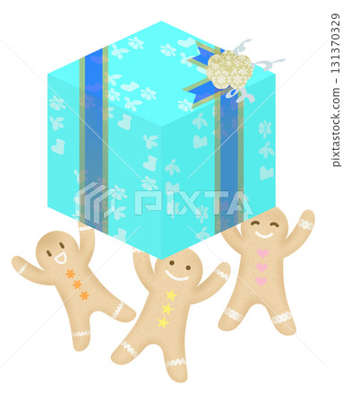 Gingerbread man carrying gifts Gingerbread man carrying gifts 131370329