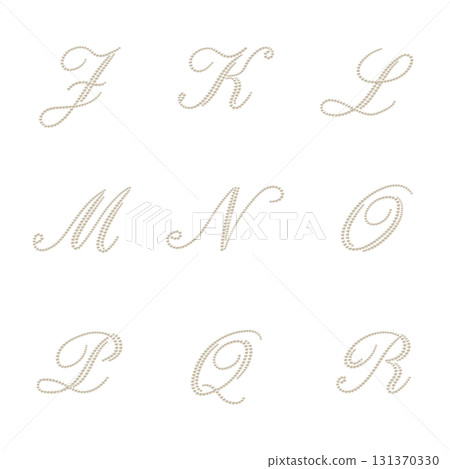 Pearl Alphabet J-R with Shading 131370330