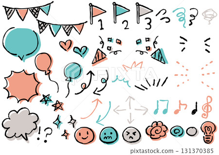 手繪風格柔和色彩的語音泡泡素材集 131370385