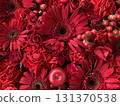 Red flowers such as gerberas and roses 131370538