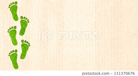 Save wildlife. Horizontal banner with eco paper, human footprint in paper cut style and green leaf texture. Zero waste, responsible consumption, reuse, renewable resource, eco-friendly concept Save wildlife. Horizontal banner with eco paper, human footprint in paper cut style and green leaf texture. Zero waste, responsible consumption, reuse, renewable resource, eco-friendly concept 131370676