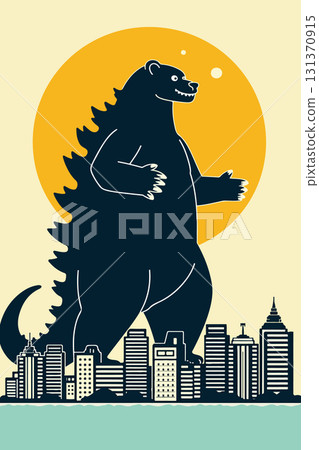 Godzilla Over Cityscape 131370915