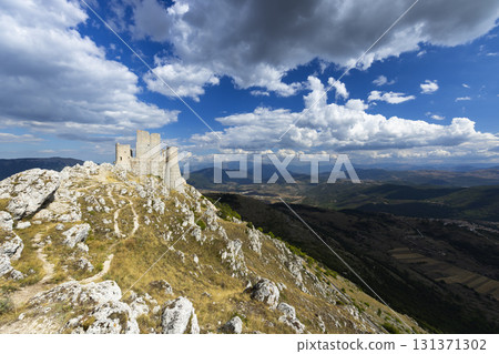 Rocca Calascio castle ruins on an italian hilltop Rocca Calascio castle ruins on an italian hilltop 131371302