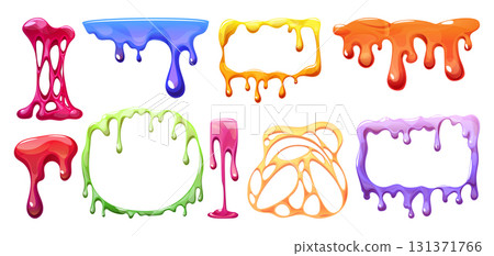 Colorful slime drip collection 131371766
