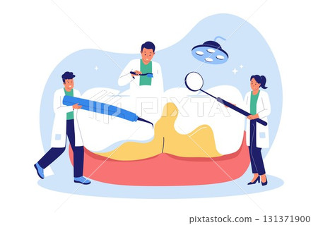 Illustration of Clinical Plaque Removal and Professional Dental Hygiene 131371900