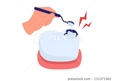 Illustration of Tooth Filling Procedure and Cavity Treatment 131371902