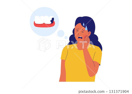 Illustration of Toothache and Dental Pain Illustration of Toothache and Dental Pain 131371904
