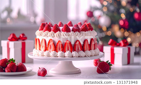 聖誕草莓聖誕蛋糕 131371948