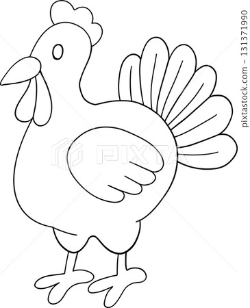 turkey thanksgiving autumn harvest in outline style of seasonal food for holiday celebration turkey thanksgiving autumn harvest in outline style of seasonal food for holiday celebration 131371990