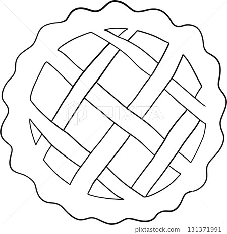 Pumpkin pie thanksgiving in outline style of seasonal food for holiday celebration Pumpkin pie thanksgiving in outline style of seasonal food for holiday celebration 131371991