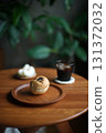 Breakfast: Anpan, iced coffee, and pear 131372032