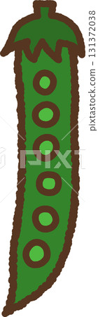 手繪單圖示插圖蔬菜豌豆 131372038