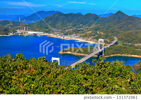 [Ehime Prefecture] Shimanami Kaido (Oshima Ohashi) seen from Kareiyama Observatory Park 131372061