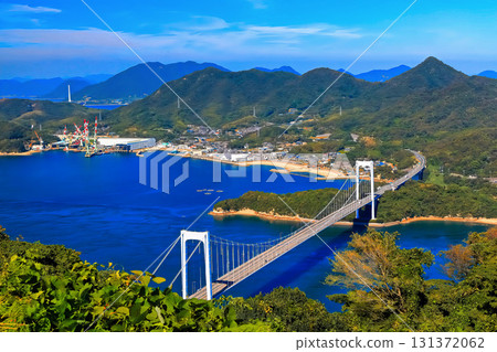[Ehime Prefecture] Shimanami Kaido (Oshima Ohashi) seen from Kareiyama Observatory Park 131372062