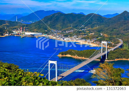 [愛媛縣] 從堀山展望公園看到的島波海道（大島大橋） 131372063