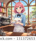Waitress working in a cafe Waitress working in a cafe 131372653