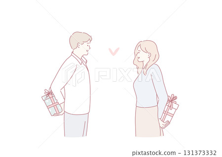 Valentines day celebrating and surprise concept 131373332