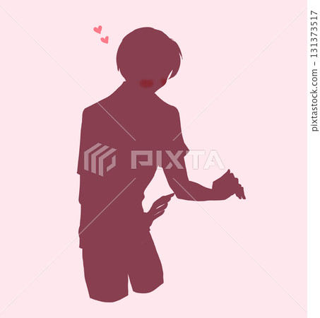 A man embracing something, love, lovey-dovey, silhouette 131373517