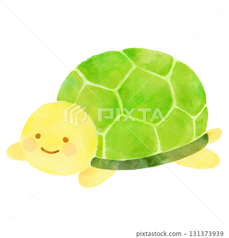 Cute turtle illustration watercolor 131373939