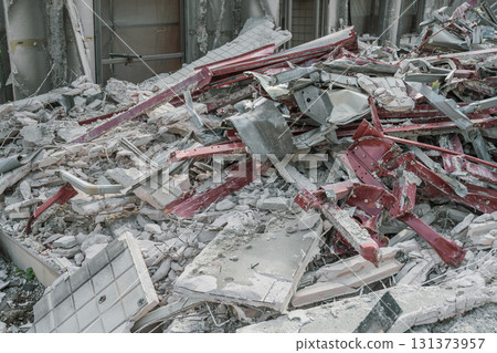 Steel-framed (S-frame) demolition site and waste Steel-framed (S-frame) demolition site and waste 131373957